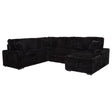 Devonshire Sleeper Sectional Sofa Storage Chaise Black - Tampa Furniture Outlet