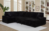 Devonshire Sleeper Sectional Sofa Storage Chaise Black - Tampa Furniture Outlet
