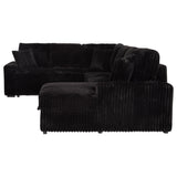 Devonshire Sleeper Sectional Sofa Storage Chaise Black - Tampa Furniture Outlet
