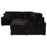 Devonshire Sleeper Sectional Sofa Storage Chaise Black - Tampa Furniture Outlet