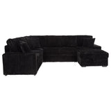 Devonshire Sleeper Sectional Sofa Storage Chaise Black - Tampa Furniture Outlet