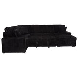 Devonshire Sleeper Sectional Sofa Storage Chaise Black - Tampa Furniture Outlet