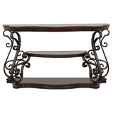 Laney Scrollwork Entryway Sofa Console Table Deep Merlot - Tampa Furniture Outlet