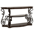 Laney Scrollwork Entryway Sofa Console Table Deep Merlot - Tampa Furniture Outlet