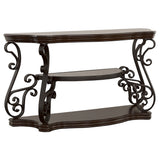 Laney Scrollwork Entryway Sofa Console Table Deep Merlot - Tampa Furniture Outlet