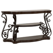 Laney Scrollwork Entryway Sofa Console Table Deep Merlot - Tampa Furniture Outlet