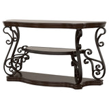 Laney Scrollwork Entryway Sofa Console Table Deep Merlot - Tampa Furniture Outlet