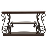 Laney Scrollwork Entryway Sofa Console Table Deep Merlot - Tampa Furniture Outlet