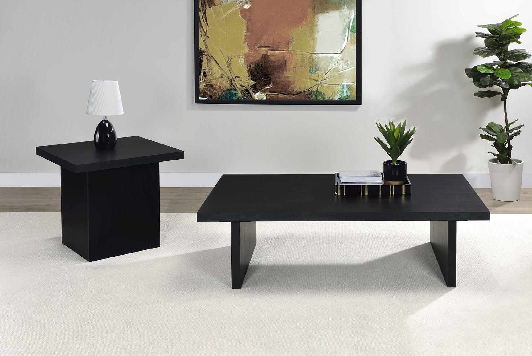 Max Rectangular Engineered Laminate Coffee Table Black - Tampa Furniture Outlet