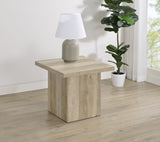 Devar Square Engineered Wood End Table Distressed Pine - Tampa Furniture Outlet