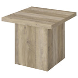 Devar 3-piece Square Coffee End Table Set Distressed Pine - Tampa Furniture Outlet