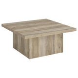 Devar 3-piece Square Coffee End Table Set Distressed Pine - Tampa Furniture Outlet
