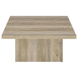 Devar 3-piece Square Coffee End Table Set Distressed Pine - Tampa Furniture Outlet
