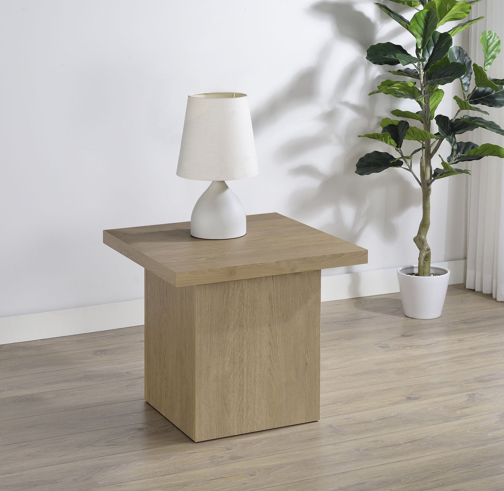 Devar Square Engineered Wood Side End Table Latte - Tampa Furniture Outlet