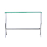 Saide Rectangular Glass Top Entryway Console Table Chrome - Tampa Furniture Outlet
