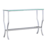 Saide Rectangular Glass Top Entryway Console Table Chrome - Tampa Furniture Outlet