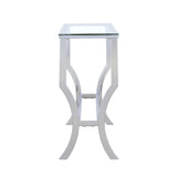 Saide Rectangular Glass Top Entryway Console Table Chrome - Tampa Furniture Outlet