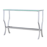 Saide Rectangular Glass Top Entryway Console Table Chrome - Tampa Furniture Outlet