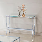 Saide Rectangular Glass Top Entryway Console Table Chrome - Tampa Furniture Outlet