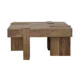 Samira Square Solid Wood Coffee Table Natural Sheesham - Tampa Furniture Outlet