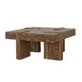 Samira Square Solid Wood Coffee Table Natural Sheesham - Tampa Furniture Outlet