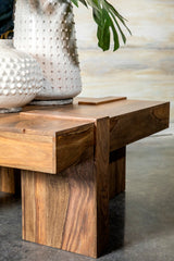 Samira Square Solid Wood Coffee Table Natural Sheesham - Tampa Furniture Outlet