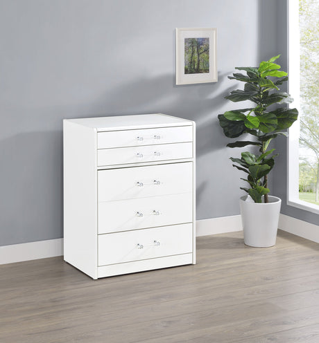 Danbury 3-drawer Makeup Vanity & Stool Set White High Gloss - Tampa Furniture Outlet