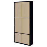 Hawthorne 4-shelf Glass Door Cabinet with Drawers Black - Tampa Furniture Outlet