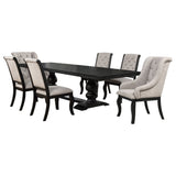 Phelps 7-piece Rectangular Dining Table Set Distressed Noir - Tampa Furniture Outlet
