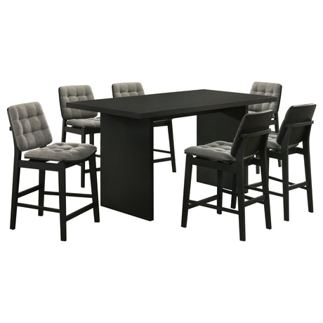 Decker 7-piece 70-inch Rectangular Counter Height Dining Set Grey and Black - Tampa Furniture Outlet