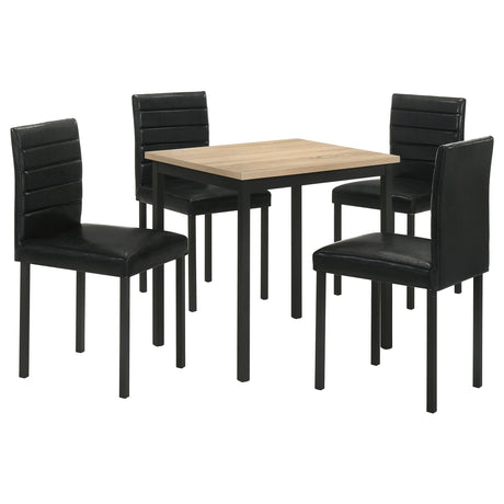 Garza 5-piece Space Saving Rectangular Dining Table Greige Oak - Tampa Furniture Outlet