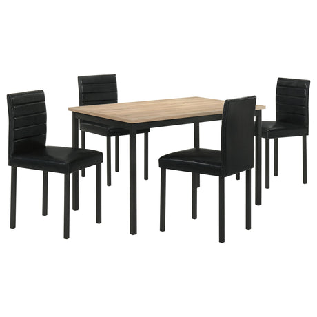 Garza 5-piece Rectangular Dining Table Greige Oak - Tampa Furniture Outlet