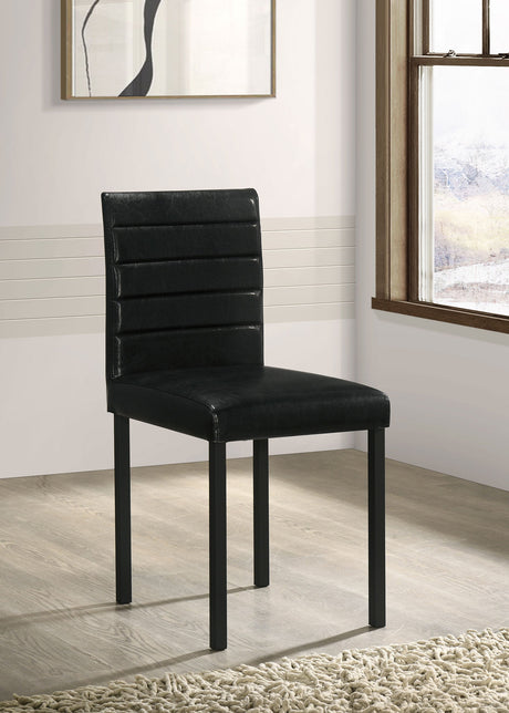 Garza Upholstered Dining Side Chair Black (Set of 4) - Tampa Furniture Outlet