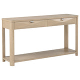 Marcelo Sofa Console Table with 2 Drawers and Shelf Light Elm