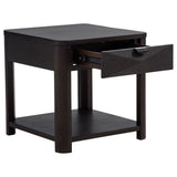 Marcelo Wood End Table with Drawer and Shelf Coffee