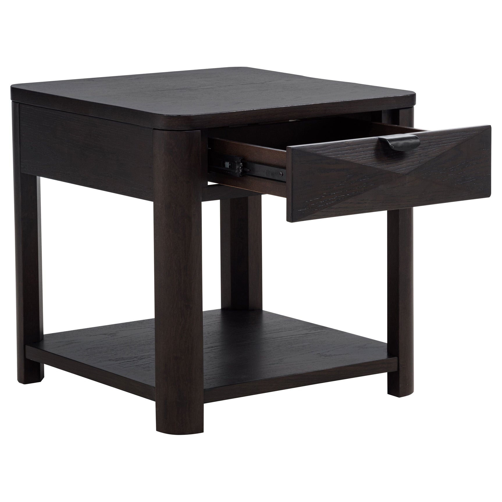 Marcelo Wood End Table with Drawer and Shelf Coffee