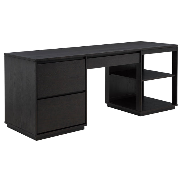Harkes 75-inch 3-drawer Computer Desk with Adjustable Shelf Coffee Bean - Tampa Furniture Outlet