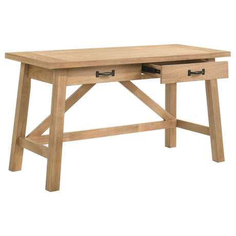 Fabian 54-inch 2-drawer Computer Writing Desk Distressed Light Brown - Tampa Furniture Outlet