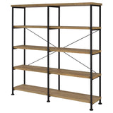 Analiese 63-inch 4-shelf Double Bookshelf Mango - Tampa Furniture Outlet