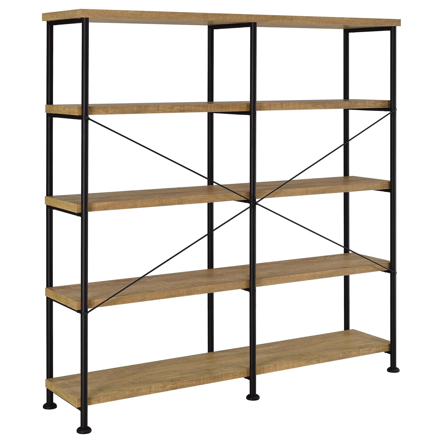 Analiese 63-inch 4-shelf Double Bookshelf Mango - Tampa Furniture Outlet