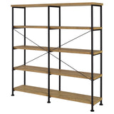 Analiese 63-inch 4-shelf Double Bookshelf Mango - Tampa Furniture Outlet