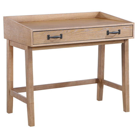 Fabian 38-inch Computer Desk with Keyboard Drawer Distressed Light Brown - Tampa Furniture Outlet