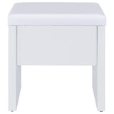 Bunbury Makeup Vanity Table Set Storage Mirror and Stool White - Tampa Furniture Outlet
