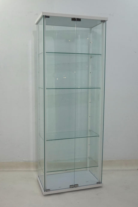 Delphinium 4-Shelf Clear Glass Curio Display Cabinet White - Tampa Furniture Outlet