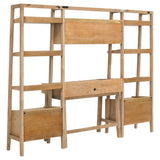 Fabian 4-piece Computer Desk and Bookshelf Set Distressed Light Brown - Tampa Furniture Outlet