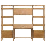 Fabian 4-piece Computer Desk and Bookshelf Set Distressed Light Brown - Tampa Furniture Outlet