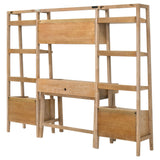 Fabian 4-piece Computer Desk and Bookshelf Set Distressed Light Brown - Tampa Furniture Outlet