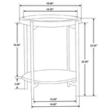 Adhvik Round End Side Table Marble Shelf Natural and Black - Tampa Furniture Outlet