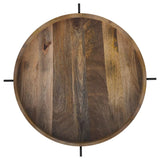 Adhvik Round End Side Table Marble Shelf Natural and Black - Tampa Furniture Outlet