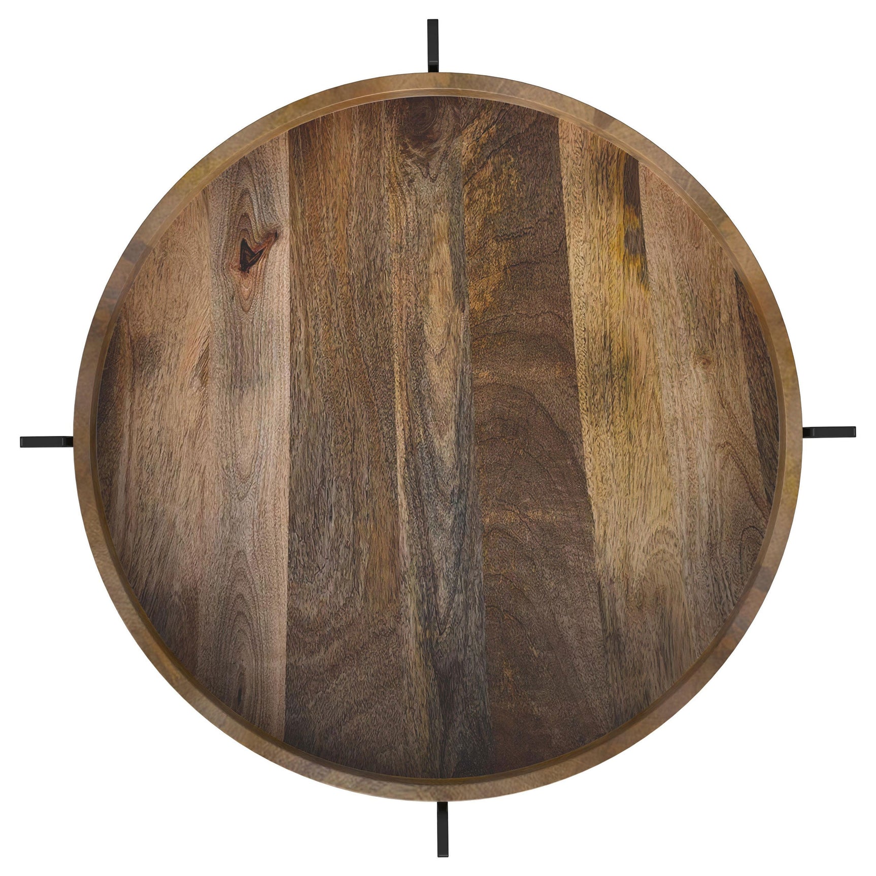 Adhvik Round End Side Table Marble Shelf Natural and Black - Tampa Furniture Outlet